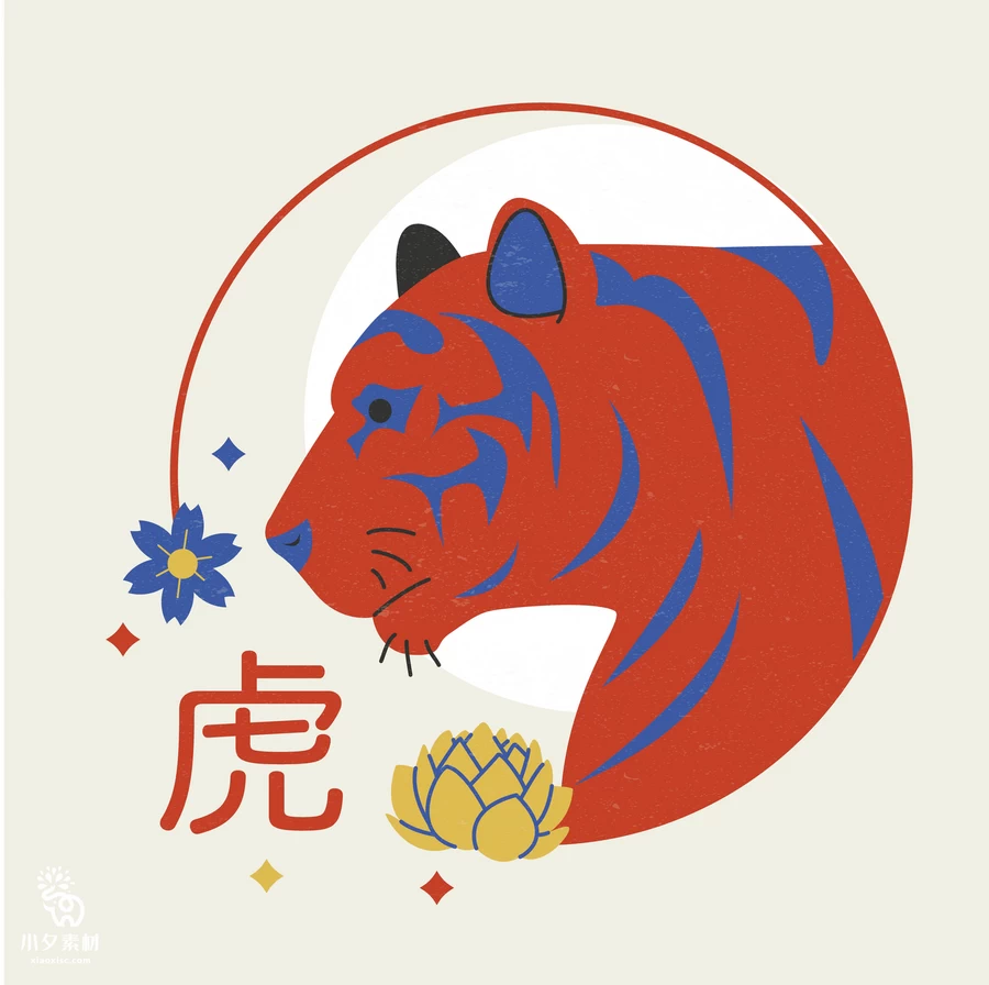 趣味可爱卡通创意中国传统元素十二生肖图案插画AI矢量设计素材【005】